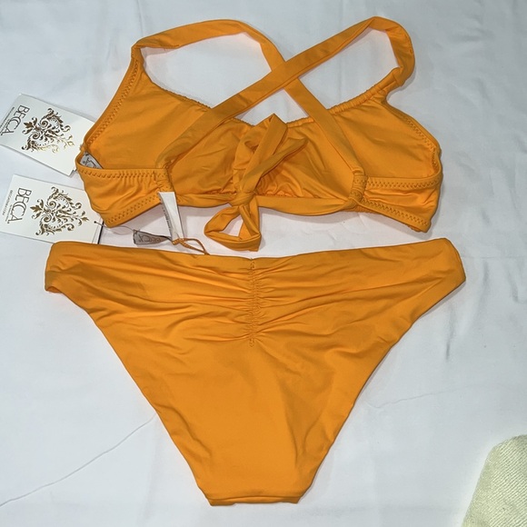 BECCA Santorini Ophelia Shirred Scoop Bralette & Adela Hipster Bottom, M - Picture 3 of 9